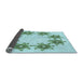 Thickness of Patterned Seafoam Green Rug, pat2302lblu