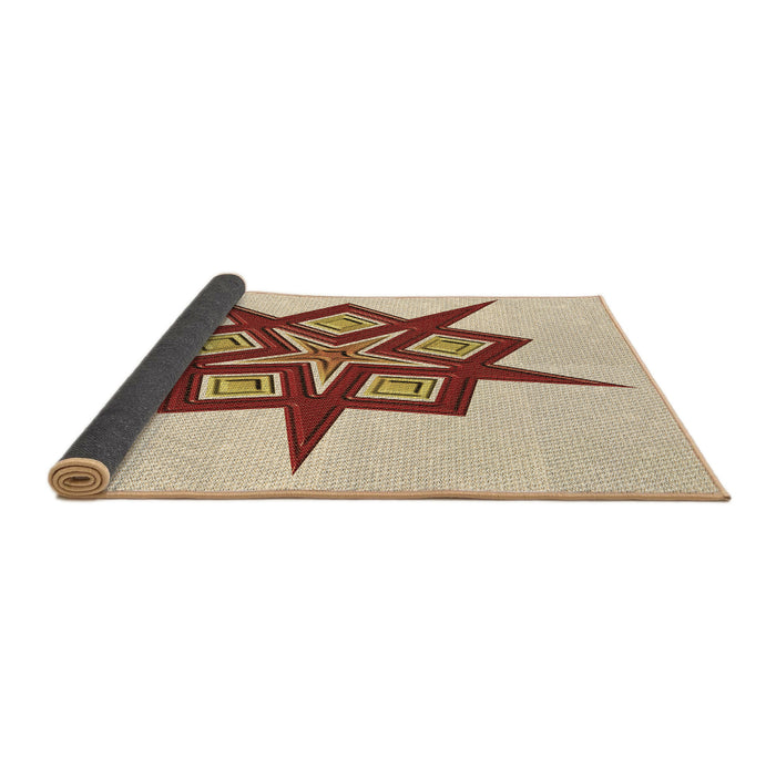 Thickness of Patterned Vanilla Gold Rug, pat2303brn
