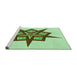 Sideview of Machine Washable Transitional Green Rug, wshpat2303grn