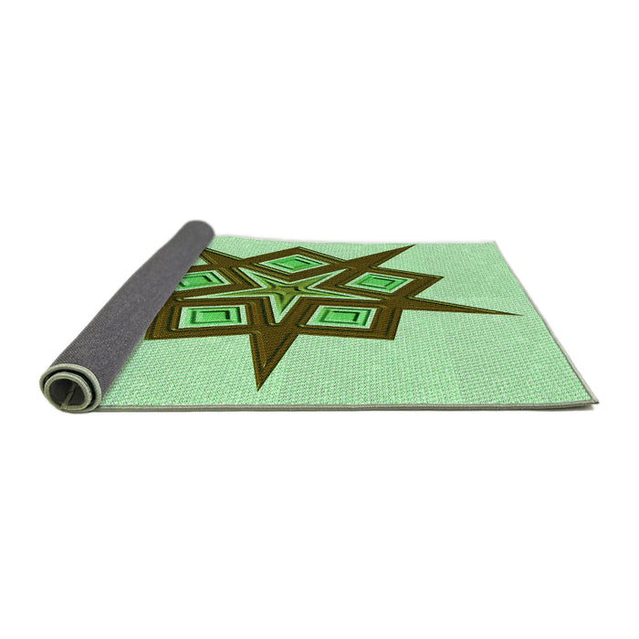 Thickness of Patterned Green Rug, pat2303grn