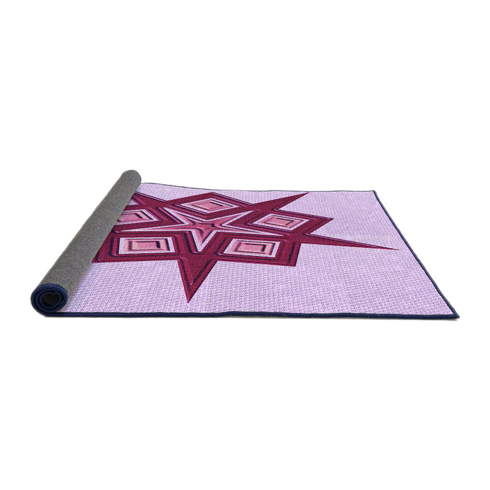 Thickness of Patterned Magenta Pink Rug, pat2303pur