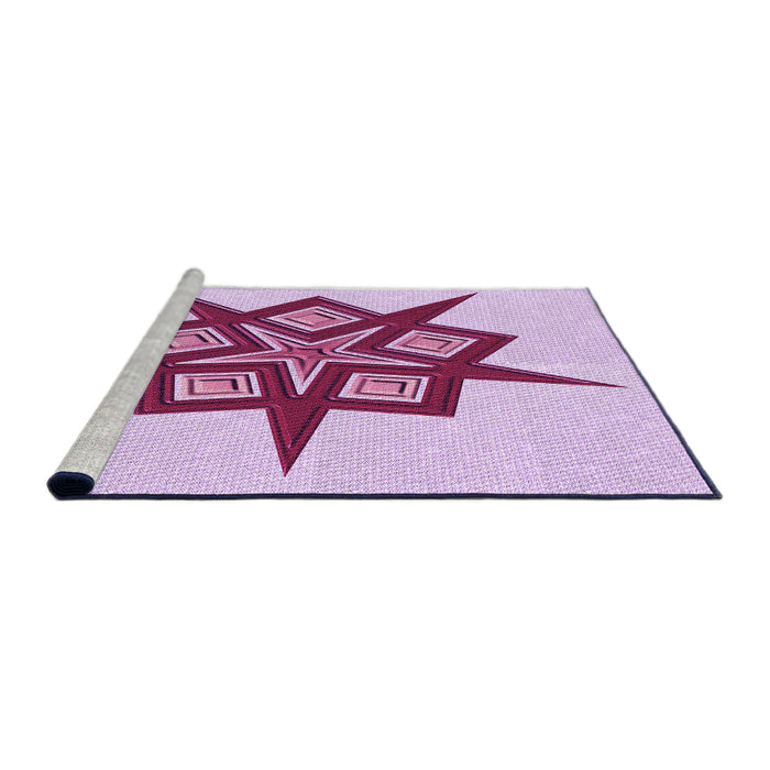 Sideview of Machine Washable Transitional Magenta Pink Rug, wshpat2303pur