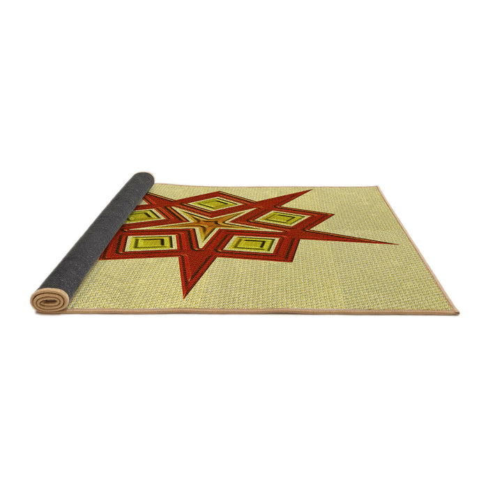Thickness of Patterned Orange Rug, pat2303yw