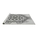 Sideview of Machine Washable Transitional Platinum Gray Rug, wshpat2304gry