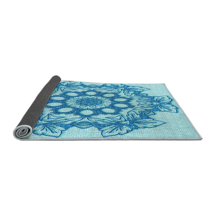 Thickness of Patterned Blue Rug, pat2304lblu