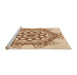 Sideview of Machine Washable Transitional Khaki Gold Rug, wshpat2304org