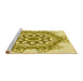 Sideview of Machine Washable Transitional Dark Golden Brown Rug, wshpat2304yw