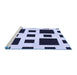 Sideview of Machine Washable Transitional Dark Slate Blue Rug, wshpat2305blu