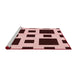 Sideview of Machine Washable Transitional Deep Rose Pink Rug, wshpat2305rd