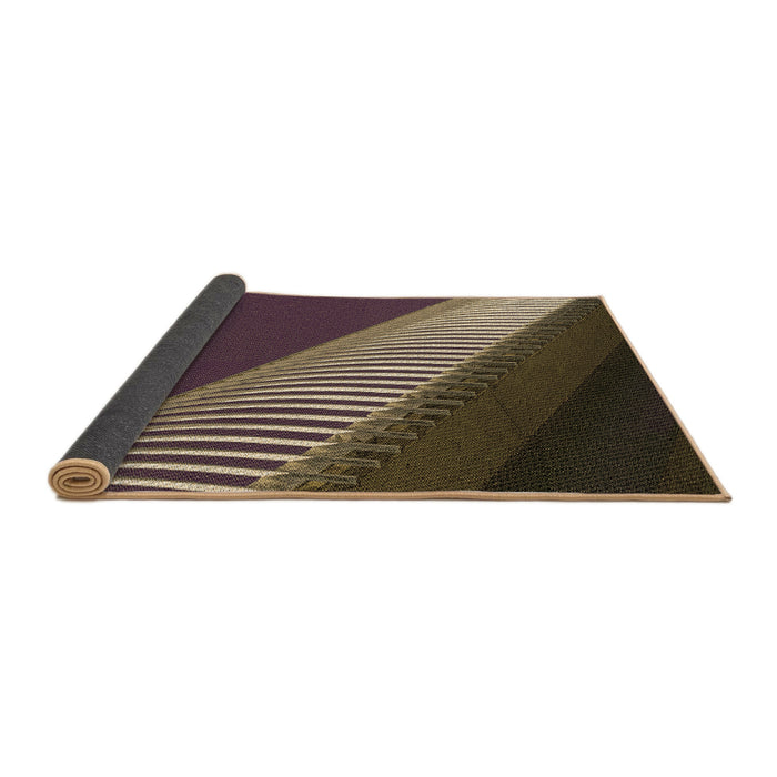 Thickness of Patterned Dark Almond Brown Rug, pat2306brn