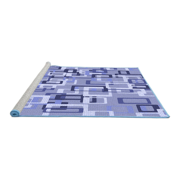 Sideview of Machine Washable Transitional Slate Blue Rug, wshpat2307blu