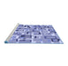 Sideview of Machine Washable Transitional Slate Blue Rug, wshpat2307blu