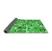 Thickness of Patterned Neon Green Rug, pat2307grn