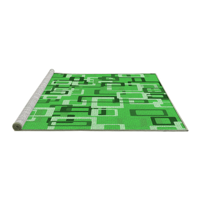 Sideview of Machine Washable Transitional Neon Green Rug, wshpat2307grn