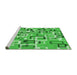 Sideview of Machine Washable Transitional Neon Green Rug, wshpat2307grn