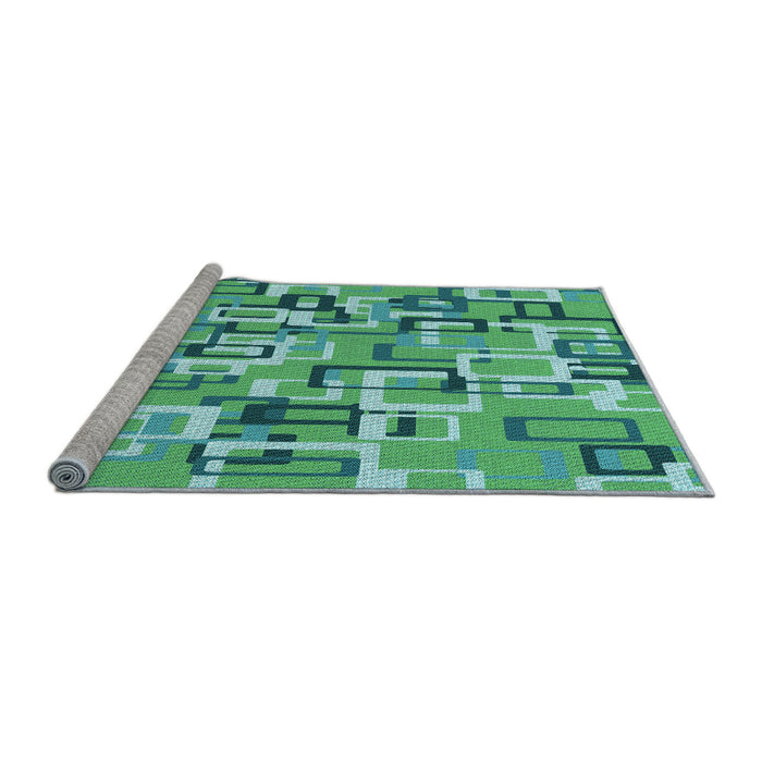 Sideview of Machine Washable Transitional Lime Mint Green Rug, wshpat2307lblu