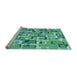 Sideview of Machine Washable Transitional Lime Mint Green Rug, wshpat2307lblu