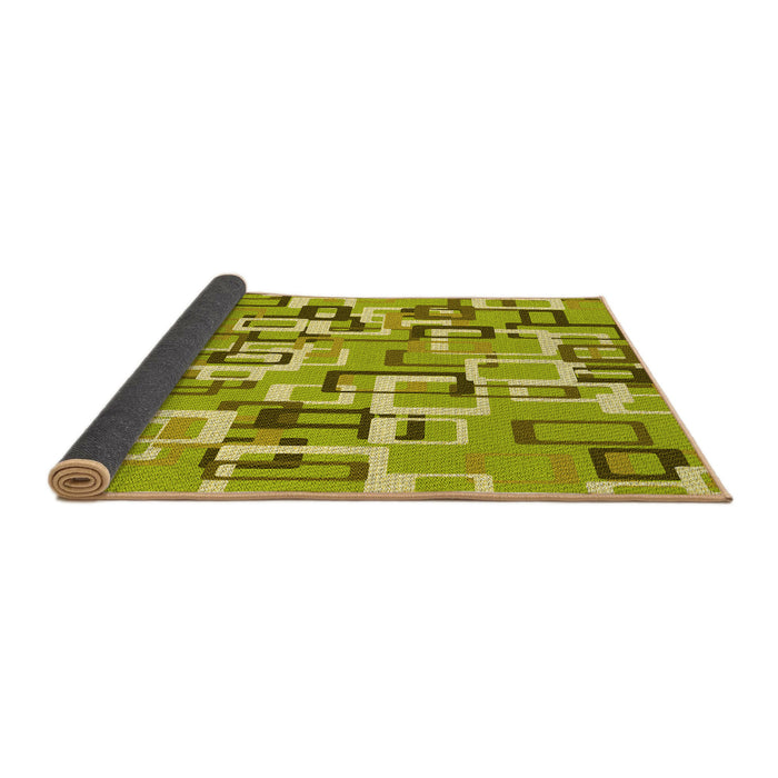 Thickness of Patterned Dark Yellow Green Rug, pat2307yw
