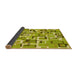 Thickness of Patterned Dark Yellow Green Rug, pat2307yw