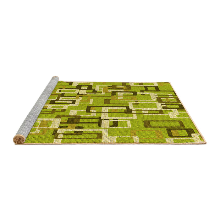 Sideview of Machine Washable Transitional Dark Yellow Green Rug, wshpat2307yw