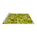 Sideview of Machine Washable Transitional Dark Yellow Green Rug, wshpat2307yw