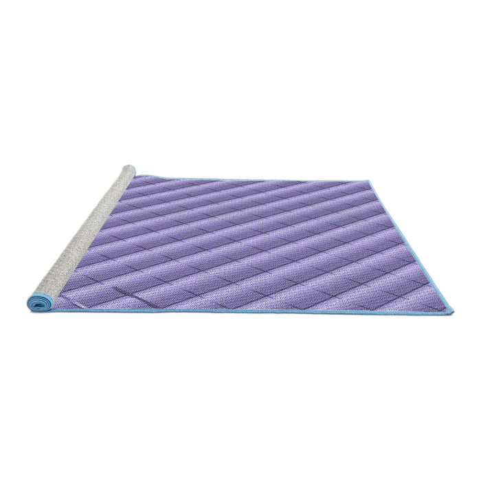 Sideview of Machine Washable Transitional Purple Mimosa Purple Rug, wshpat2308blu