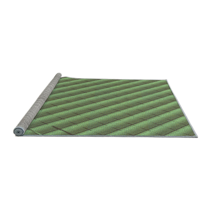 Sideview of Machine Washable Transitional Fern Green Rug, wshpat2308lblu