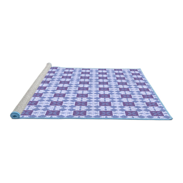 Sideview of Machine Washable Transitional Periwinkle Purple Rug, wshpat2309blu