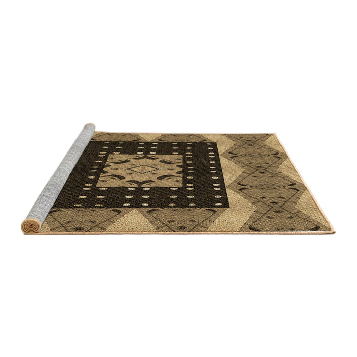 Sideview of Machine Washable Transitional Bakers Brown Rug, wshpat231brn
