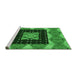 Sideview of Machine Washable Transitional Deep Emerald Green Rug, wshpat231grn