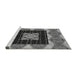 Sideview of Machine Washable Transitional Dark Gray Rug, wshpat231gry