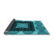 Thickness of Patterned Bright Turquoise Blue Rug, pat231lblu