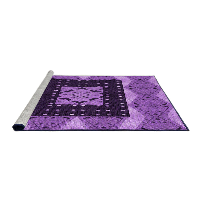 Sideview of Machine Washable Transitional Purple Rug, wshpat231pur
