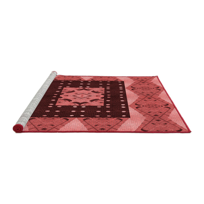 Sideview of Machine Washable Transitional Red Rug, wshpat231rd