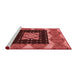 Sideview of Machine Washable Transitional Red Rug, wshpat231rd