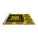 Sideview of Machine Washable Transitional Yellow Rug, wshpat231yw