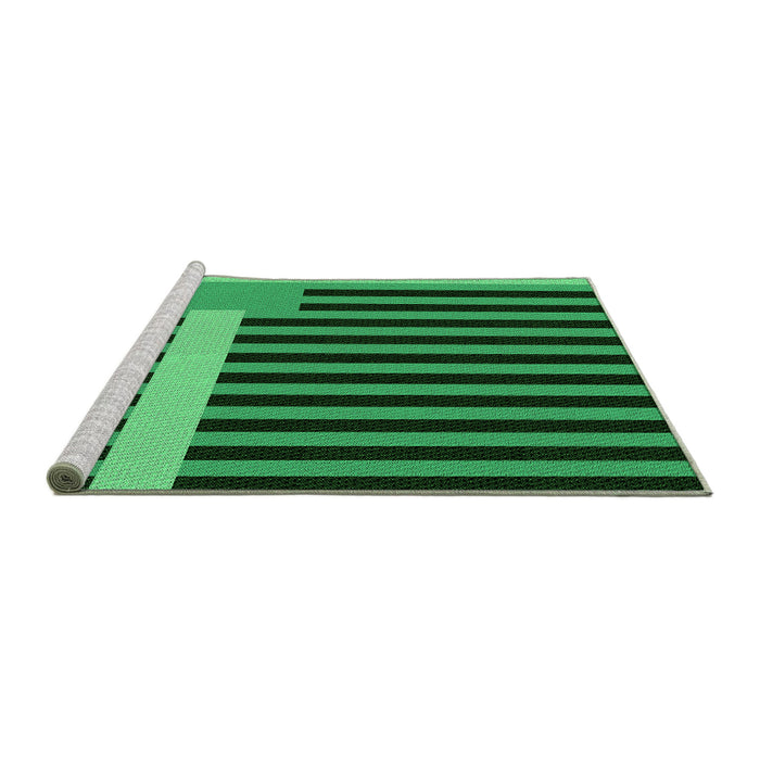 Sideview of Machine Washable Transitional Deep Emerald Green Rug, wshpat2310grn