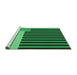 Sideview of Machine Washable Transitional Deep Emerald Green Rug, wshpat2310grn