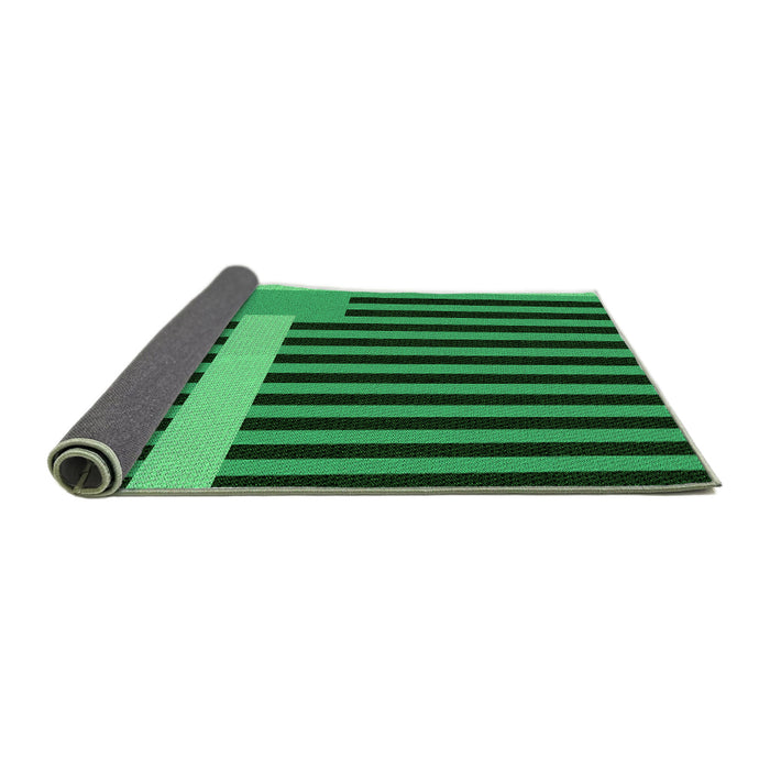 Thickness of Patterned Deep Emerald Green Rug, pat2310grn