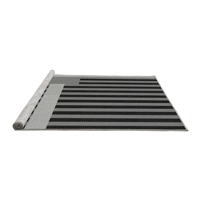 Sideview of Machine Washable Transitional Charcoal Black Rug, wshpat2310gry