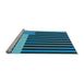 Sideview of Machine Washable Transitional Deep-Sea Blue Rug, wshpat2310lblu