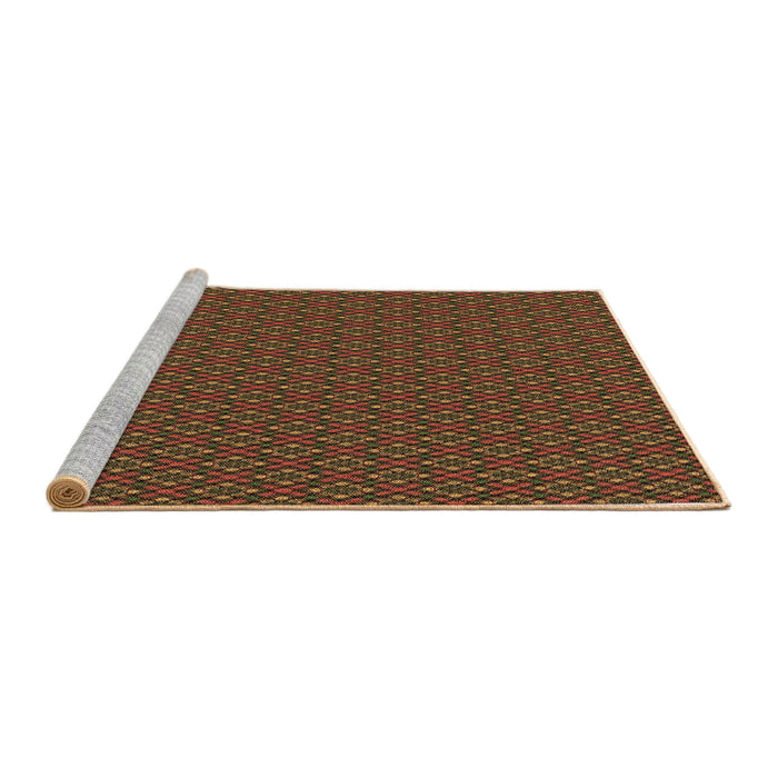 Sideview of Machine Washable Transitional Dark Bisque Brown Rug, wshpat2311brn
