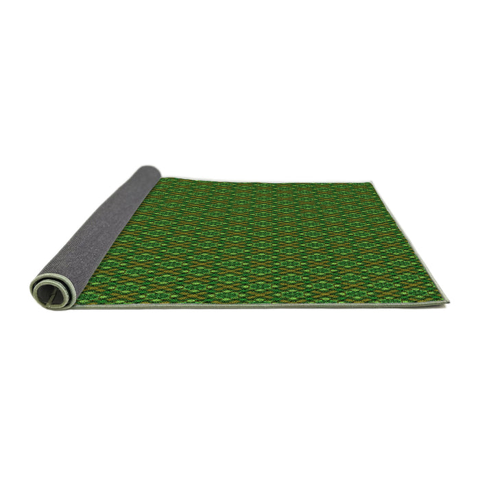 Thickness of Patterned Dark Lime Green Rug, pat2311grn