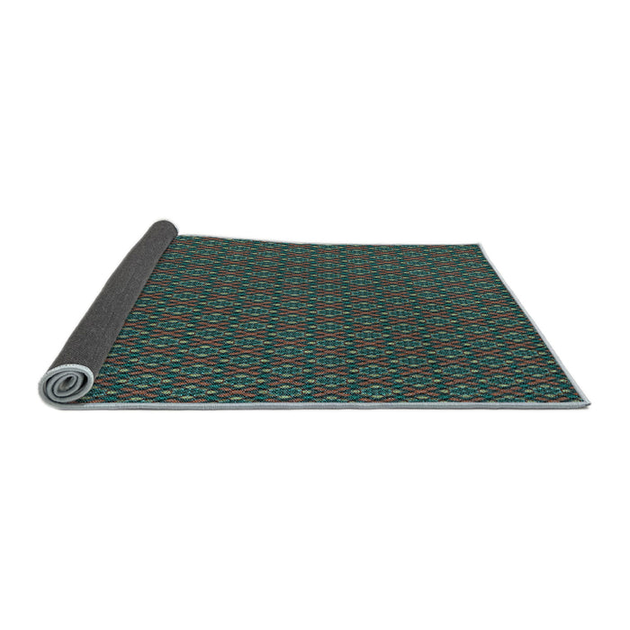 Thickness of Patterned Sea Green Rug, pat2311lblu