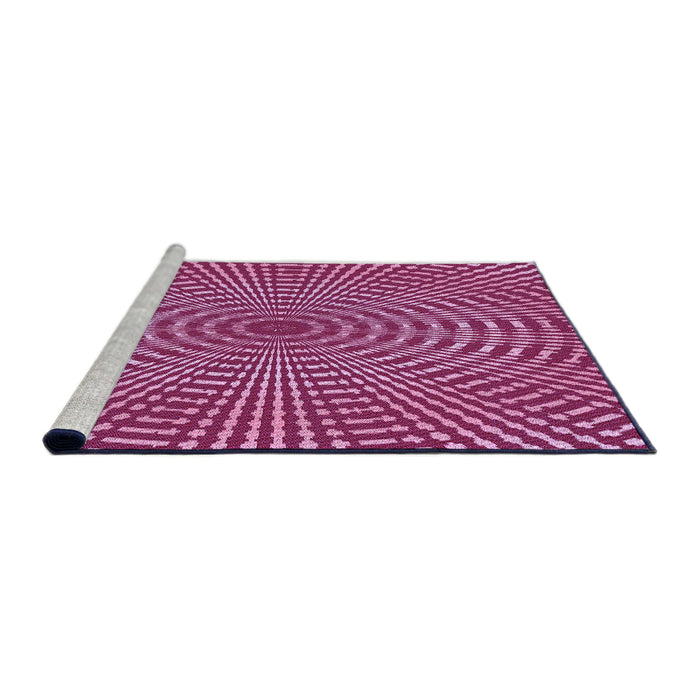 Sideview of Machine Washable Transitional Raspberry Red Rug, wshpat2312pur