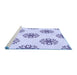 Sideview of Machine Washable Transitional Lavender Blue Rug, wshpat2313blu