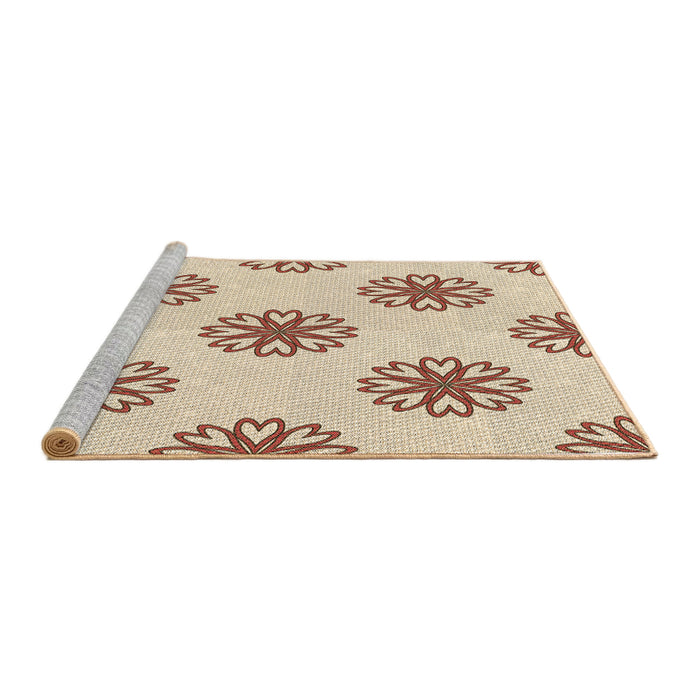 Sideview of Machine Washable Transitional Wheat Beige Rug, wshpat2313brn