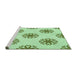 Sideview of Machine Washable Transitional Green Rug, wshpat2313grn