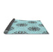 Thickness of Patterned Cadet Blue Green Rug, pat2313lblu