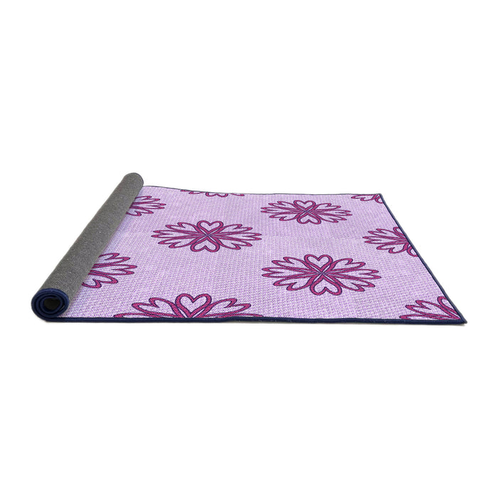 Thickness of Patterned Purple Rug, pat2313pur